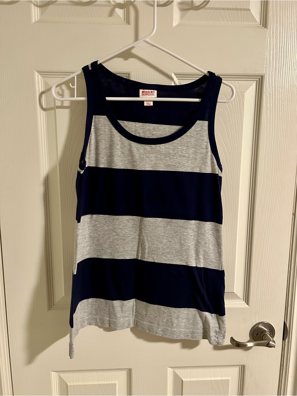 Mossimo Supply Co. Navy and Light Gray Striped Tank
